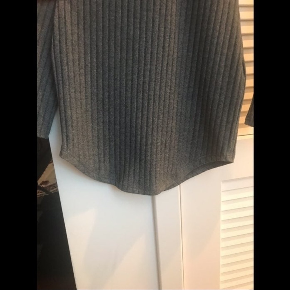 Gray Ribbed Cut-Out Bodycon Dress - Picture 5 of 5